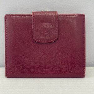 Celine Vintage Bordeaux Compact Wallet w/ Kisslock Coin Compartment - Preowned